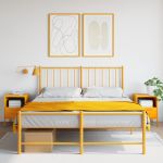 Noptiere 2 buc. galben muștar 36x39x50,5cm oțel laminat la rece GartenMobel Dekor