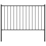 Panou de gard cu stâlpi, negru, 1,7 x 1 m, oțel GartenMobel Dekor
