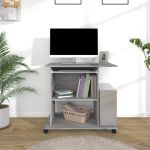Birou pentru computer, gri sonoma, 80x50x75 cm, lemn prelucrat GartenMobel Dekor