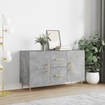 Dulap, gri beton, 100x36x60 cm, lemn compozit GartenMobel Dekor