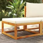 Taburet de grădină cu pernă, 65x65x29 cm, lemn masiv acacia GartenMobel Dekor