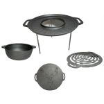 Disc pentru gratar, fonta, tip grill, cu picioare, set 4 piese, 49.5 cm GartenVIP DiyLine