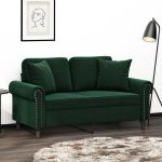 Perne decorative, 2 buc., verde închis, 40x40 cm, catifea GartenMobel Dekor