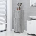 Dulap de baie, gri sonoma, 30x30x95 cm, lemn prelucrat GartenMobel Dekor