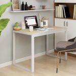 Birou de calculator, alb/stejar, 110x60x73 cm, lemn prelucrat GartenMobel Dekor