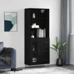 Dulap înalt, negru, 69,5x34x180 cm, lemn compozit GartenMobel Dekor