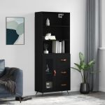 Dulap înalt, negru, 69,5x34x180 cm, lemn compozit GartenMobel Dekor