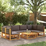 Set canapele grădină cu perne, 7 piese, lemn masiv acacia GartenMobel Dekor