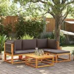 Set de canapele de grădină cu perne, 5 buc., lemn masiv acacia GartenMobel Dekor