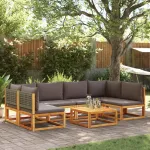 Set canapele grădină cu perne, 7 piese, lemn masiv acacia GartenMobel Dekor