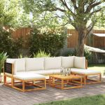 Set canapele grădină cu perne, 7 piese, lemn masiv acacia GartenMobel Dekor