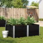 Jardinieră de grădină, negru, 150x100 cm, lemn masiv pin GartenMobel Dekor
