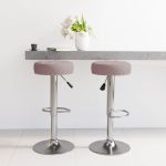 Scaune de bar, 2 buc., gri taupe, material textil GartenMobel Dekor