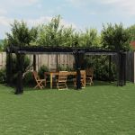 Foișor cu pereți din plasă, antracit, 6x3 m, oțel GartenMobel Dekor