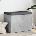 Bancă de depozitare, gri beton, 62x42x45 cm, lemn prelucrat GartenMobel Dekor