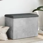 Bancă de depozitare, gri beton, 62x42x45 cm, lemn prelucrat GartenMobel Dekor