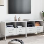 Dulap TV, 2 buc., alb, 68x39x50,5 cm, oțel laminat la rece GartenMobel Dekor