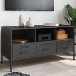 Dulap TV, negru, 100,5x39x50,5 cm, oțel laminat la rece GartenMobel Dekor