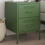 Noptieră, verde măsliniu, 36x39x50,5 cm, oțel GartenMobel Dekor