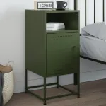 Noptieră, verde măsliniu, 36x39x78 cm, oțel GartenMobel Dekor