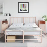 Noptiere, 2 buc., roz, 36x39x78 cm, oțel GartenMobel Dekor