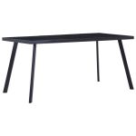 Masă de bucătărie, negru, 180 x 90 x 75 cm, sticlă securizată GartenMobel Dekor