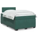 Pat box spring cu saltea, verde închis, 120x190 cm, catifea GartenMobel Dekor