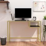 Birou de calculator transparent 100x36x74 cm sticlă securizată GartenMobel Dekor
