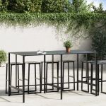 Masă de bar, negru, 200x100x110 cm, oțel vopsit electrostatic GartenMobel Dekor
