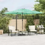 Umbrelă soare de grădină cu stâlp din oțel verde 290x290x238 cm GartenMobel Dekor