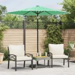 Umbrelă soare de grădină stâlp din lemn verde 223x223x213 cm GartenMobel Dekor