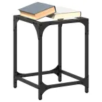 Masă cafea blat din sticlă transparentă 2 buc. 30x30x40 cm oțel GartenMobel Dekor