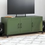Dulap TV, verde măsliniu, 100,5x39x43,5cm, oțel laminat la rece GartenMobel Dekor
