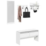 Set de mobilier pentru hol, 4 piese, alb, lemn prelucrat GartenMobel Dekor