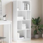 Bibliotecă, alb, 57x28,5x141 cm, lemn prelucrat GartenMobel Dekor