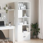 Bibliotecă, alb, 70x36x189 cm, lemn prelucrat GartenMobel Dekor