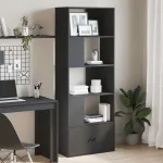 Bibliotecă, negru, 70x36x189 cm, lemn prelucrat GartenMobel Dekor