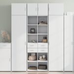 Dulap înalt, alb, 70x42,5x185 cm, lemn prelucrat GartenMobel Dekor