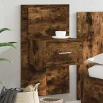 Noptieră montată pe perete cu lumini LED, stejar fumuriu GartenMobel Dekor