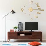 Ceas de perete 3D, auriu, 100 cm, XXL, design modern GartenMobel Dekor
