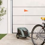 Remorcă de bicicletă animale companie, gri, textil oxford/fier GartenMobel Dekor