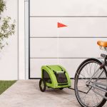 Remorcă de bicicletă animale companie, verde textil oxford/fier GartenMobel Dekor