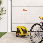 Remorcă de bicicletă animale companie galben textil oxford/fier GartenMobel Dekor