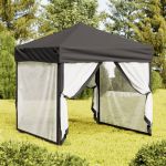 Cort pliabil pentru petrecere, pereți laterali, antracit, 2x2 m GartenMobel Dekor