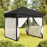 Cort pliabil pentru petrecere, pereți laterali, negru, 2x2 m GartenMobel Dekor