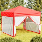 Cort pliabil pentru petrecere, pereți laterali, roșu, 3x3 m GartenMobel Dekor