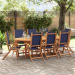 Scaune de grădină pliabile 8 buc. lemn masiv acacia & textilenă GartenMobel Dekor