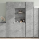 Dulap înalt, gri beton, 70x42,5x185 cm, lemn prelucrat GartenMobel Dekor