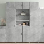 Dulap înalt, gri beton, 80x42,5x185 cm, lemn prelucrat GartenMobel Dekor