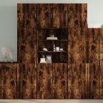 Dulap înalt, stejar fumuriu, 80x42,5x249 cm, lemn prelucrat GartenMobel Dekor